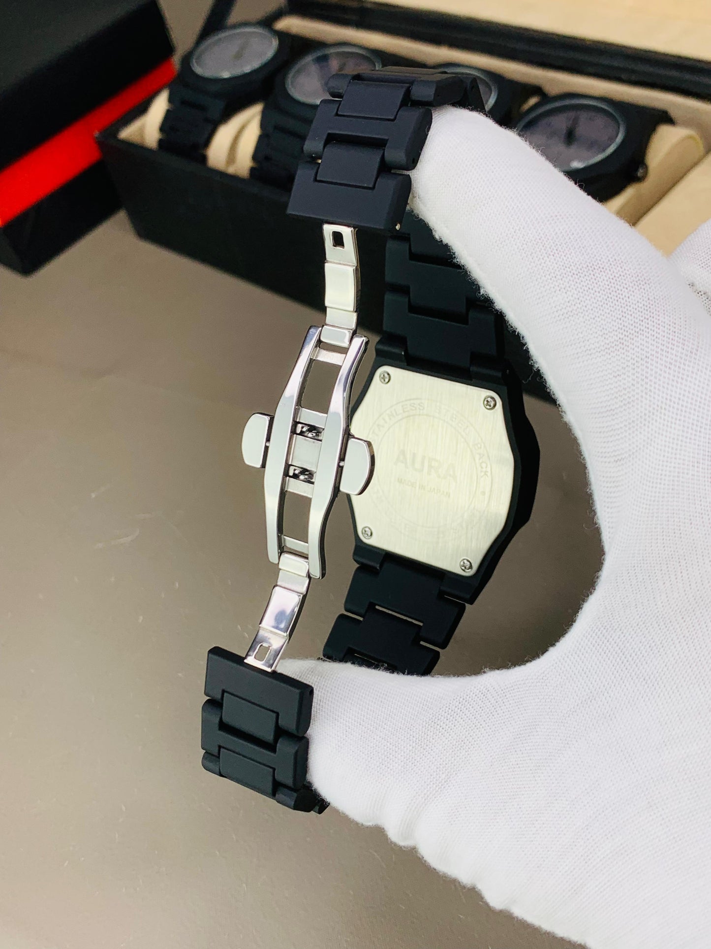 Black Arabic Aura Watch Steel