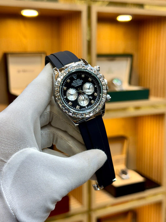 Rolex Ruby Silver Silicon Strap